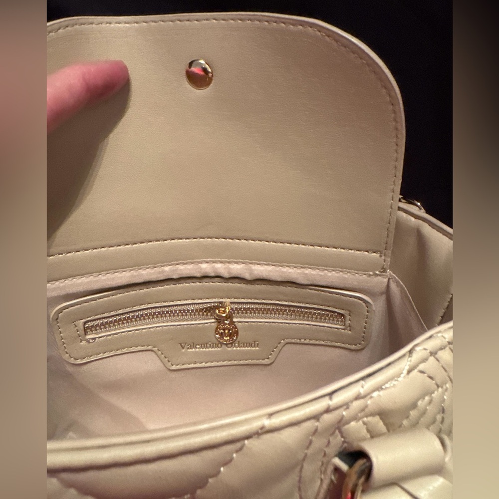 Valentino Orlandi Cream Quilted Mini Tote - Picture 7 of 8
